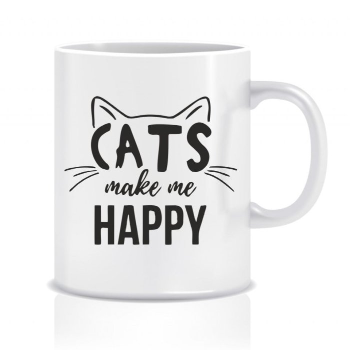Cana personalizata Cats make me happy