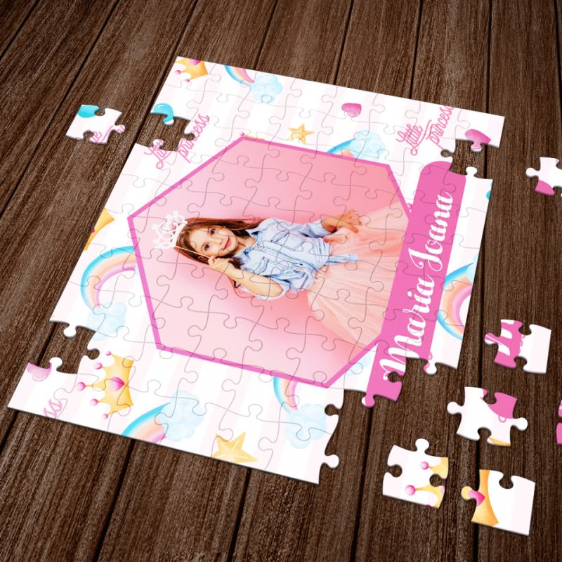 Puzzle personalizat cu 1 fotografie si nume - princess - A4