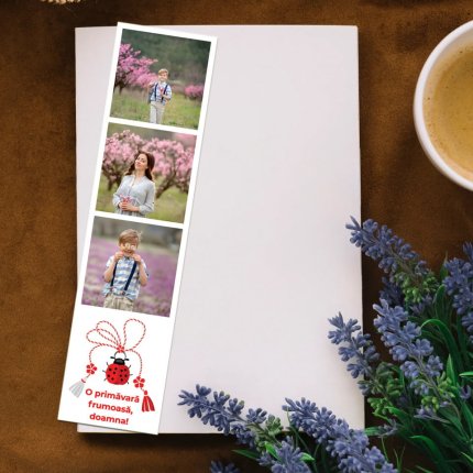 Semn de carte personalizat cu 3 fotografii si text
