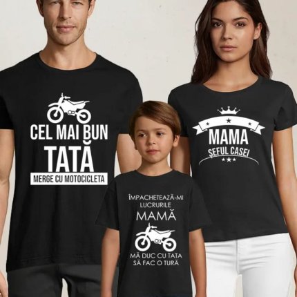 Set de tricouri personalizate pentru familie