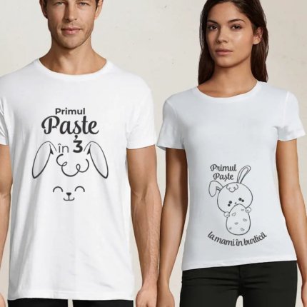 Set de tricouri personalizate Primul Paste la mami in burtica