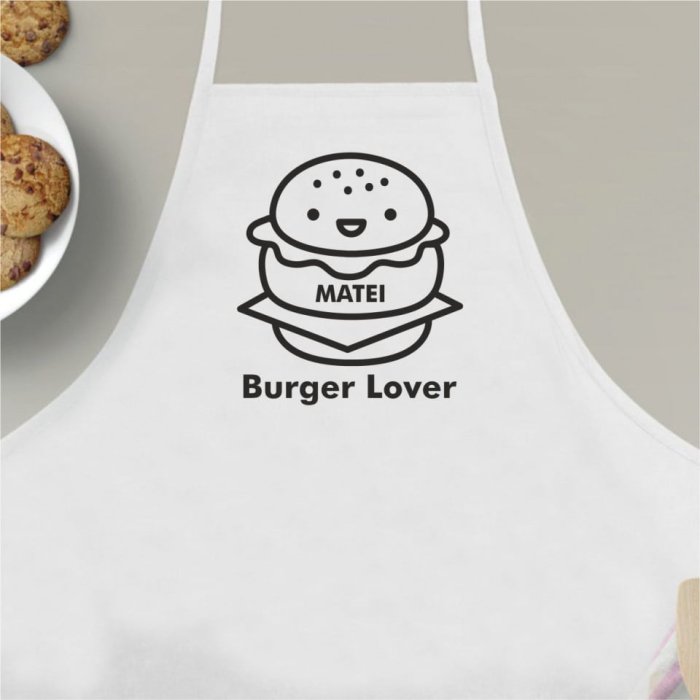 Sort de bucatarie personalizat Burger Lover - Sort de bucatarie personalizat Burger Lover