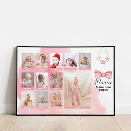 Tablou personalizat Primul anisor - fetita