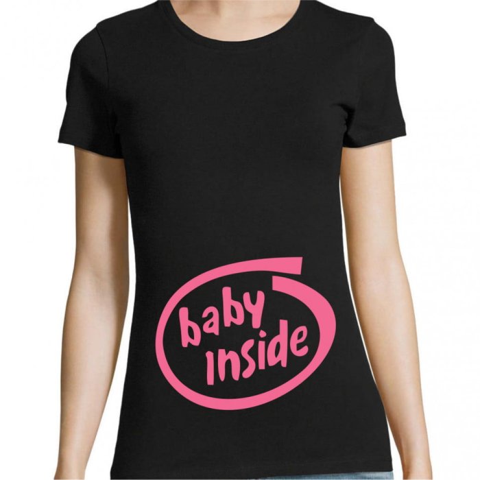 Tricou personalizat pentru gravide - baby inside - Tricou personalizat pentru gravide - baby inside