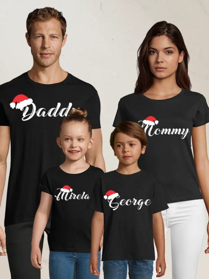 Set de tricouri personalizate de Craciun - Familie