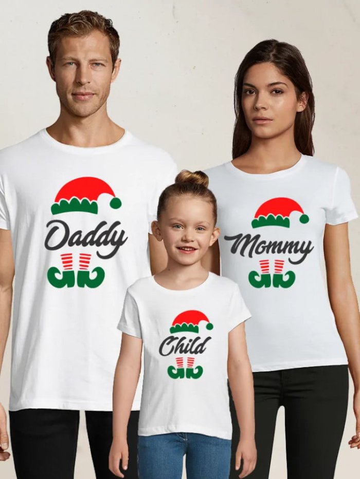 Set de tricouri personalizate de Craciun pentru familie