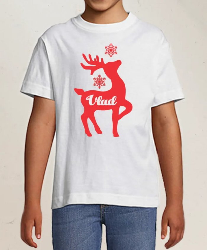 Tricou personalizat pentru copii cu ren - Tricou personalizat pentru copii cu ren