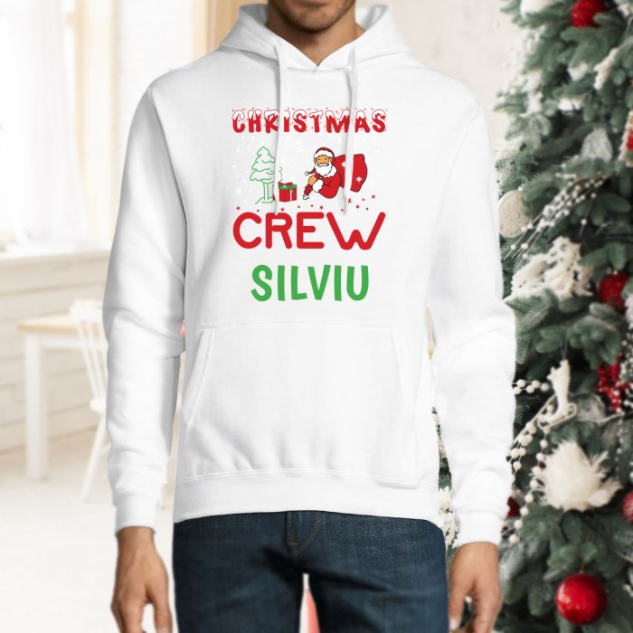 Hanorac personalizat cu nume Christmas Crew
