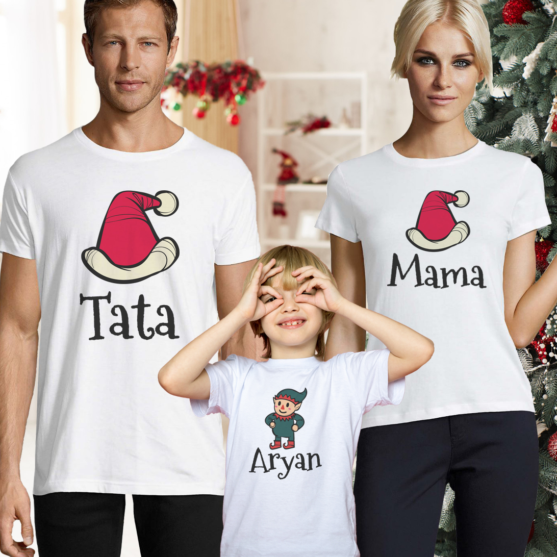 Set de tricouri personalizate pentru familie - Santa Claus Family -